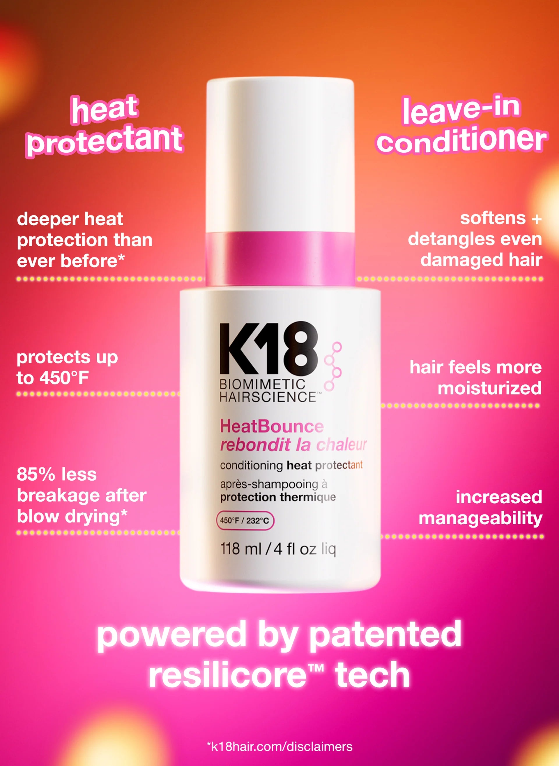 K18 Heat Bounce Conditioning Heat Protectant 118ml